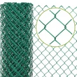 Kép 1/2 - Zöld PVC-bevonatú horganyzott drótfonat, 120 cm magas, 65×65 mm osztású, 25 m-es tekercs, saját gyártás, UV- és időjárásálló kivitel