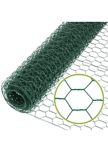Horganyzott és PVC bevonatos csibefonat, 100 cm magas, 25x25 mm osztás, 1 mm huzalvastagság, 25 m hosszú tekercsben. Ideális választás kisállatkerítésekhez, baromfihálóként és kertvédelemre.