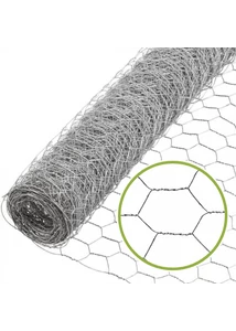Horganyzott csibefonat, 100 cm magas, 25x25 mm osztás, 0,8 mm huzalvastagság, 10 m hosszú tekercsben. Ideális kisállatkerítésekhez, baromfihálóként és kertvédelemre.