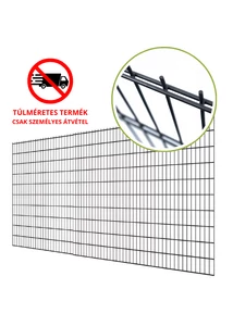 2D táblás kerítéselem 2030x2510 mm méretben, 6-5-6 mm vastagságú huzalokkal. Antracit szürke (RAL7016) színű, masszív és időjárásálló fémkerítés panel kültéri és ipari felhasználásra.
