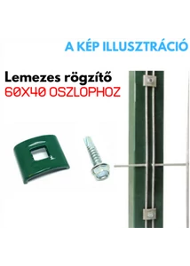 Lemezes rögzítő táblás kerítéshez 4mm RAL6005 zöld