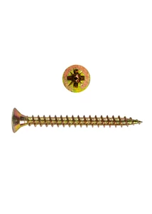 Süllyesztettfejű forgácslapcsavar 3x50 mm sárga PZ1