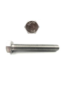Hatlapfejű tövigmenetes csavar M20x50 mm DIN933 A2 rozsdamentes