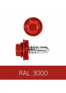 Önfúrós hatlapfejű csavar 4,8x19 mm DIN7504/K EPDM RAL3000 tűzpiros