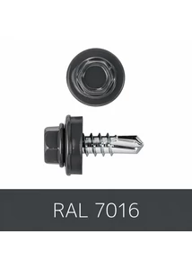 Önfúrós hatlapfejű csavar 4,8x19 DIN7504/K EPDM RAL7016 antracitszürke