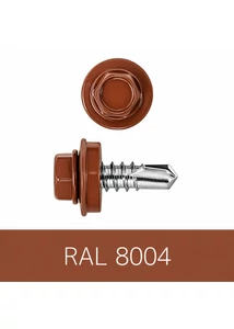Önfúrós hatlapfejű csavar 4,8x19 DIN7504/K EPDM RAL8004 rézbarna