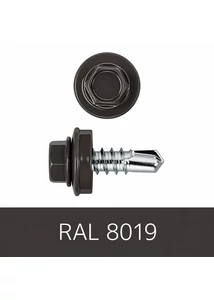 Önfúrós hatlapfejű csavar 4,8x19 DIN7504/K EPDM RAL8019 szürkésbarna