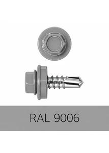 Önfúrós hatlapfejű csavar 4,8x19 DIN7504/K EPDM RAL9006 fehér-alu