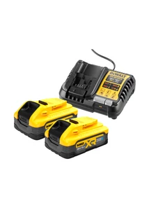 DeWalt akkumulátor szett 18V Powerstack 2×5,0 Ah akkumulátorral és töltővel