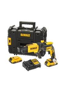 DeWalt 18V XR gipszkartoncsavarozó 2×2,0 Ah akkuval, táradagolóval T-STAK kofferben