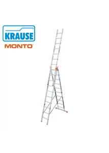 KRAUSE Monto Tribilo sokcélú létra 3x10 fokos alumíniumból, többfunkciós kivitelben