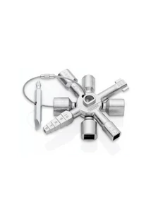 KNIPEX TwinKey® kapcsolószekrény kulcs – 92 mm | 00 11 01 – multifunkciós kulcs ipari zárprofilokhoz