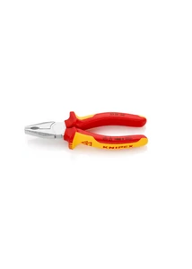 KNIPEX szigetelt kombinált fogó fazettás vágóéllel, krómozott kivitel, 160 mm – 03 06 160