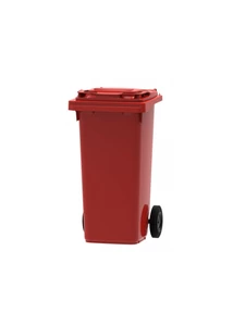 Háztartási kuka kerékkel, 120 literes, piros