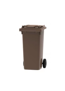 Háztartási kuka kerékkel, 240 literes, barna