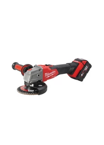 Milwaukee M18 FUEL™ M18FSAG125XB-502X 125 mm sarokcsiszoló fékező funkcióval, csúsztatható kapcsolóval, 2×5,0 Ah akkuval, töltővel, kofferben