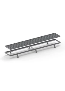 Folyókarács 250×1500 mm, 25×3 mm főborda, 33×33 mm bordaosztás