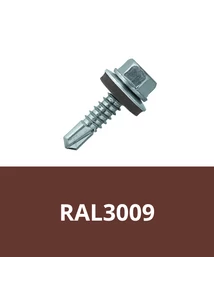 Önfúrós hatlapfejű csavar 4,8x19mm DIN7504/K EPDM alátéttel RAL3009 (Oxidvörös)