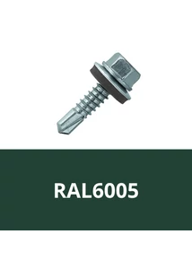 Önfúrós hatlapfejű csavar 4,8x19mm DIN7504/K EPDM alátéttel RAL6005 (Mohazöld)
