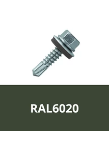 Önfúrós hatlapfejű csavar 4,8x19mm DIN7504/K EPDM alátéttel RAL6020 (Krómzöld)