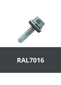 Önfúrós hatlapfejű csavar 4,8x19mm DIN7504/K EPDM alátéttel RAL7016 (Antracitszürke)