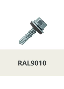 Önfúrós hatlapfejű csavar 4,8x19mm DIN7504/K EPDM alátéttel RAL9010 (Tiszta fehér)