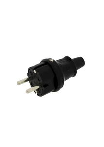 UltraTech földelt gumi dugvilla IP44 fekete 16A 250V