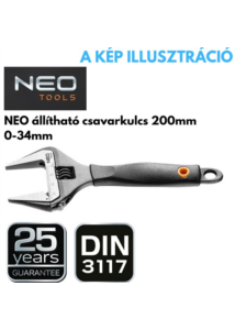 NEO állítható csavarkulcs 200mm / 25 év Garancia!