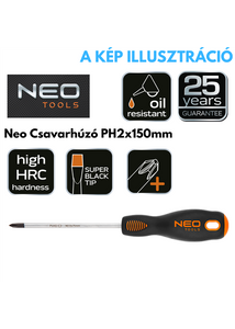 NEO Csavarhúzó PH2x150mm / 25 év Garancia!