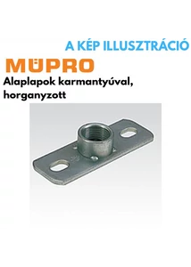 Müpro alaplap M10 horganyzott acélból, korrózióálló és erős rögzítési megoldás szerelési és építési feladatokhoz.