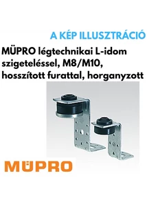 Müpro légtechnikai L-idom szigeteléssel, M8/M10, hosszított furattal, horganyzott