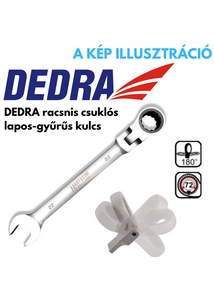 DEDRA racsnis csuklós lapos-gyűrűs kulcs 12mm CrV
