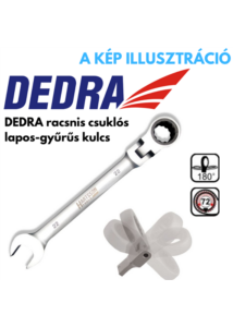 DEDRA racsnis csuklós lapos-gyűrűs kulcs 12mm CrV