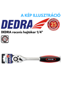 DEDRA racsnis kulcs 1/4" 72T, CRV 6140, hajlított / 25 Év garancia!