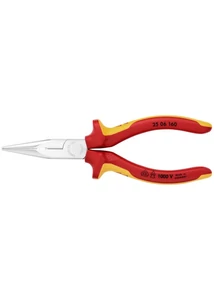 Knipex félkerek csőrű fogó vágóéllel, többkomponensű burkolattal szigetelt, 160mm, fazettás vágóéllel