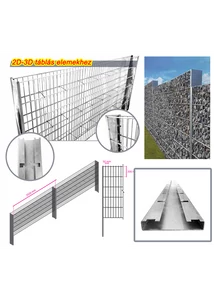 Gabion STONE tartó oszlop, magasság: 2000mm, szélesség: 150mm, anyagvastagság: 2,0mm
