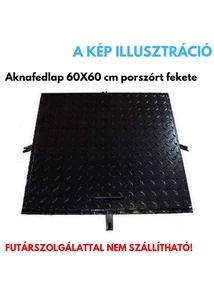 Aknafedlap 60x60 cm porszórt fekete kivitel