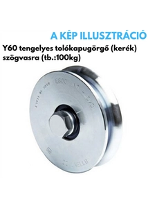 Kaputechnika- Y60 tengelyes tolókapugörgő (kerék) szögvasra (tb.:100kg) (IBFMl)