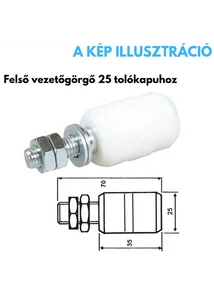 Felsővezető görgő tolókapuhoz 25 mm IBFM kaputechnika