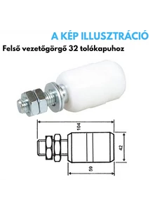 Kaputechnika- Felsővezető görgő tolókapuhoz 42mm (IBFM)