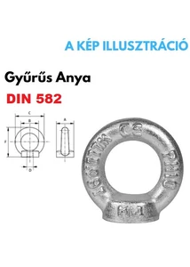 Gyűrűs anya M12 DIN582, teherbírás: 340kg