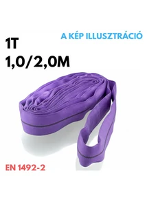 Emelőkötél-körkötél EN1942-2 teherbírás: 1T, hosszúság: 1,0/2,0m