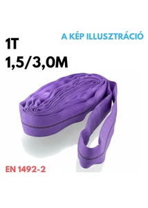 Emelőkötél-körkötél EN1942-2 teherbírás: 1T, hosszúság: 1,5/3,0m