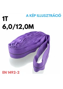 Emelőkötél-körkötél EN1942-2 teherbírás: 1T, hosszúság: 6,0/12,0m