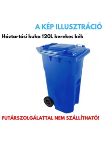 Háztartási kuka kerékkel, műanyag 120L kék