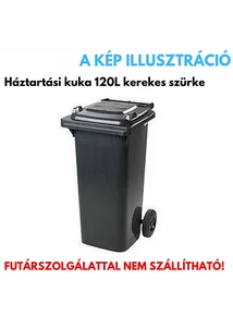 Háztartási kuka kerékkel, műanyag 120L szürke
