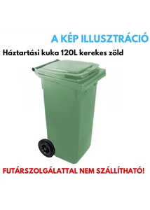 Háztartási kuka kerékkel, műanyag 120L zöld