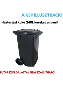 Háztartási kuka kerékkel, műanyag 240L antracit