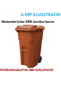 Háztartási kuka kerékkel, műanyag 240L barna