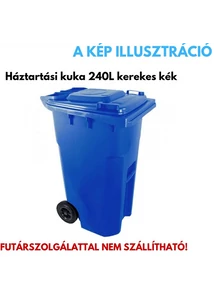Háztartási kuka kerékkel, műanyag 240L kék